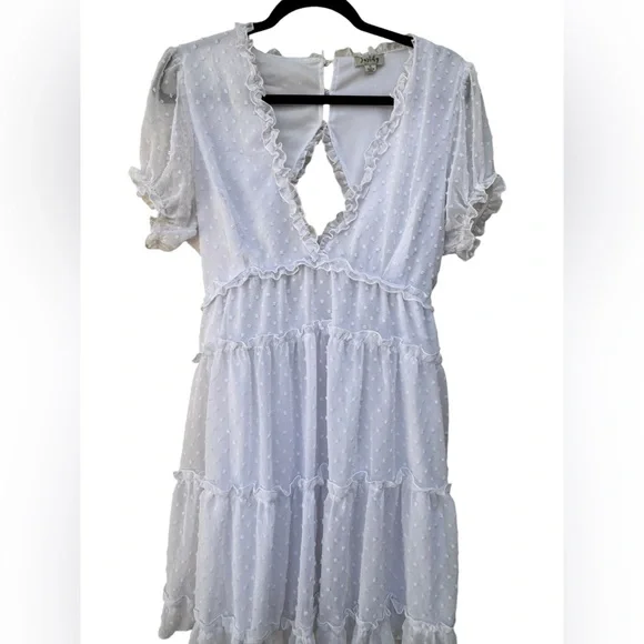 Justify White Swiss Dot Dress size XL - Picture 4 of 8